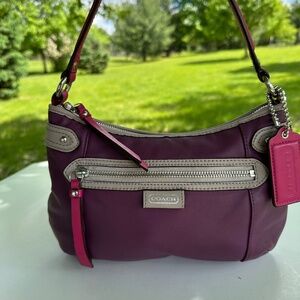 Y2K Coach Daisy Spectator Small Purple Leather Shoulder Bag F23951